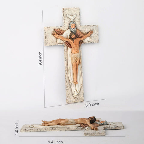 BC BUILDCLASSIC Holy Trinity crucifix wall cross, gift-ready packaging for Catholic occasions
