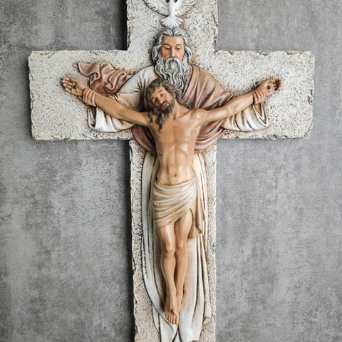 BC BUILDCLASSIC Holy Trinity crucifix wall cross in Renaissance style, elevating room decor