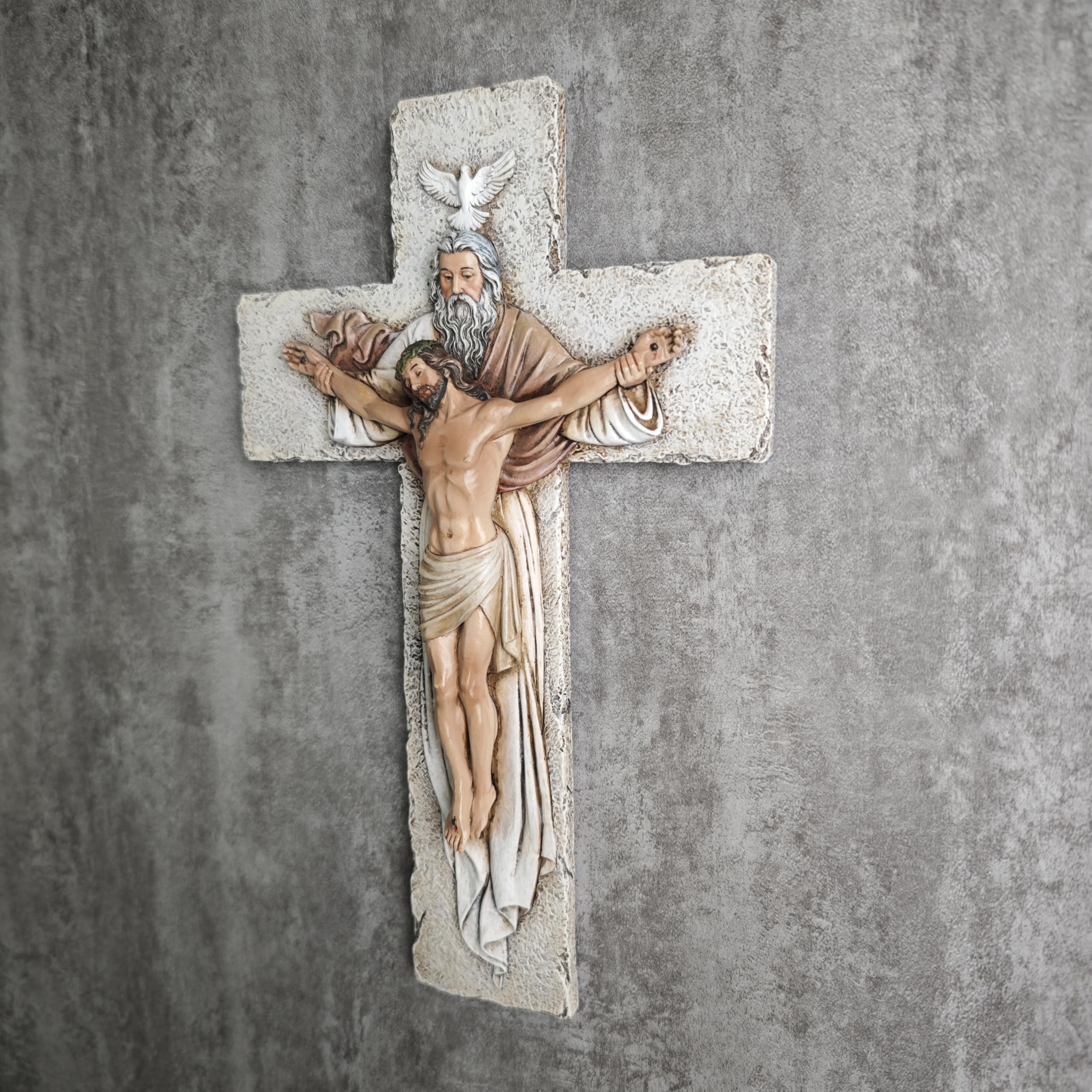 BC BUILDCLASSIC Holy Trinity crucifix wall cross with back hook for easy wall mounting