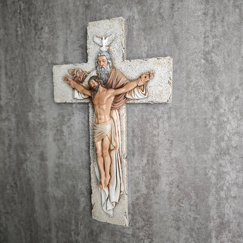 BC BUILDCLASSIC Holy Trinity crucifix wall cross with back hook for easy wall mounting