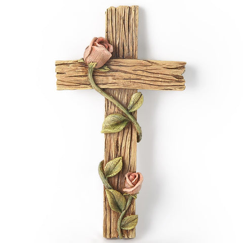 BC Buildclassic Mystical Rose Cross wall art with vivid rose detailing.