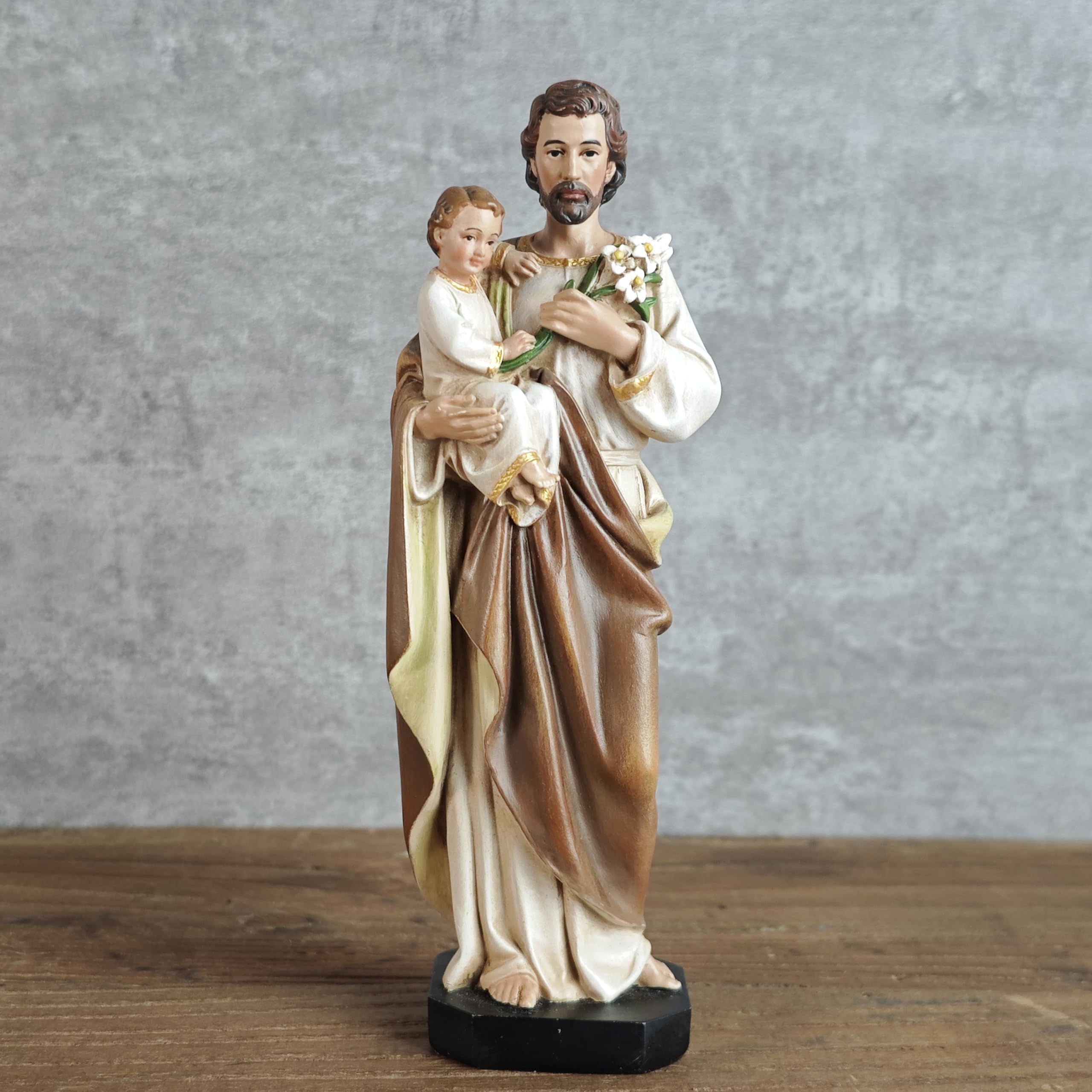 BC BUILDCLASSIC Saint Joseph statue side view highlights hand-painted colors for devotion