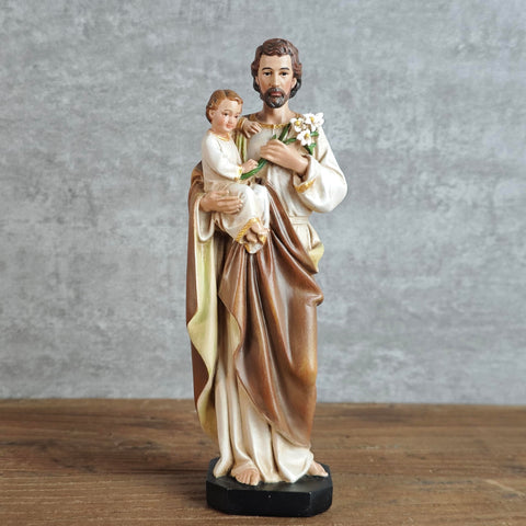 BC BUILDCLASSIC Saint Joseph statue side view highlights hand-painted colors for devotion