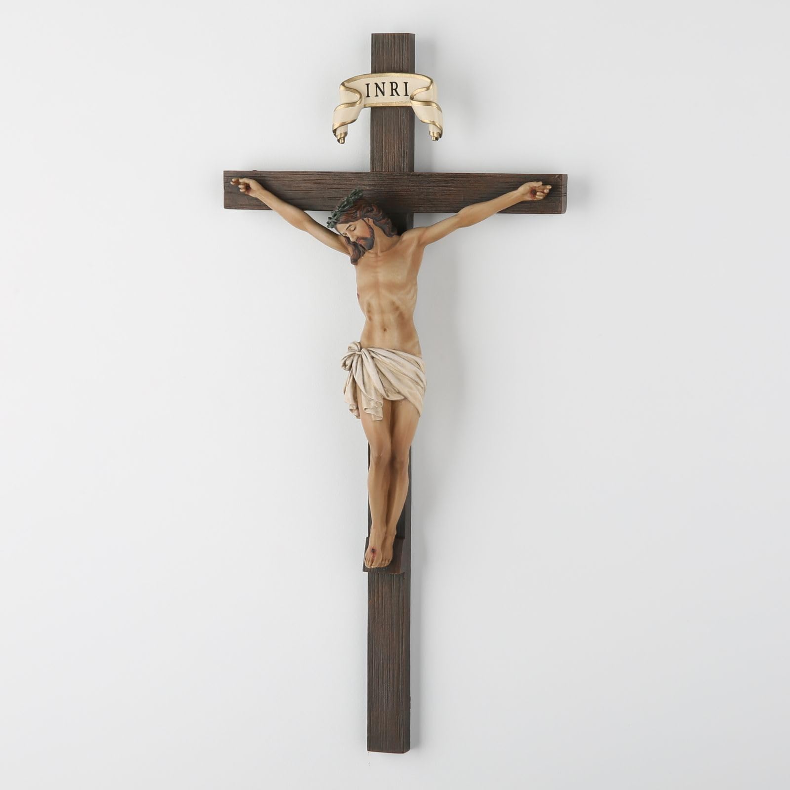 BC Buildclassic stone resin crucifix sculpture, durable and colorfast for lasting devotion in any room at home.