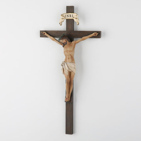 BC Buildclassic stone resin crucifix sculpture, durable and colorfast for lasting devotion in any room at home.