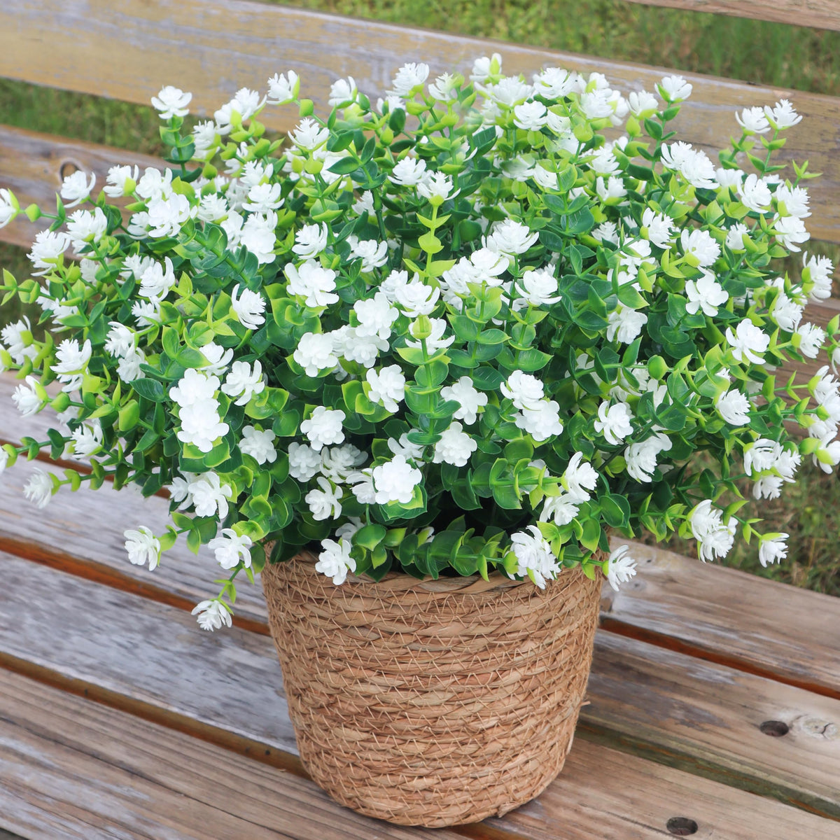 BCBLF outdoor artificial flowers in 12-bundle set, UV-resistant for enduring color