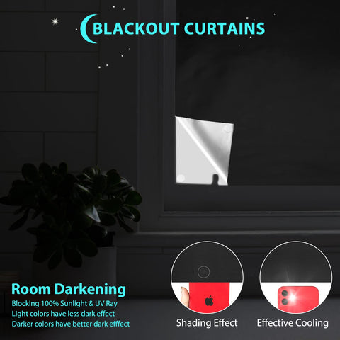 BCJJ blackout curtains UV-reflective back reduces heat