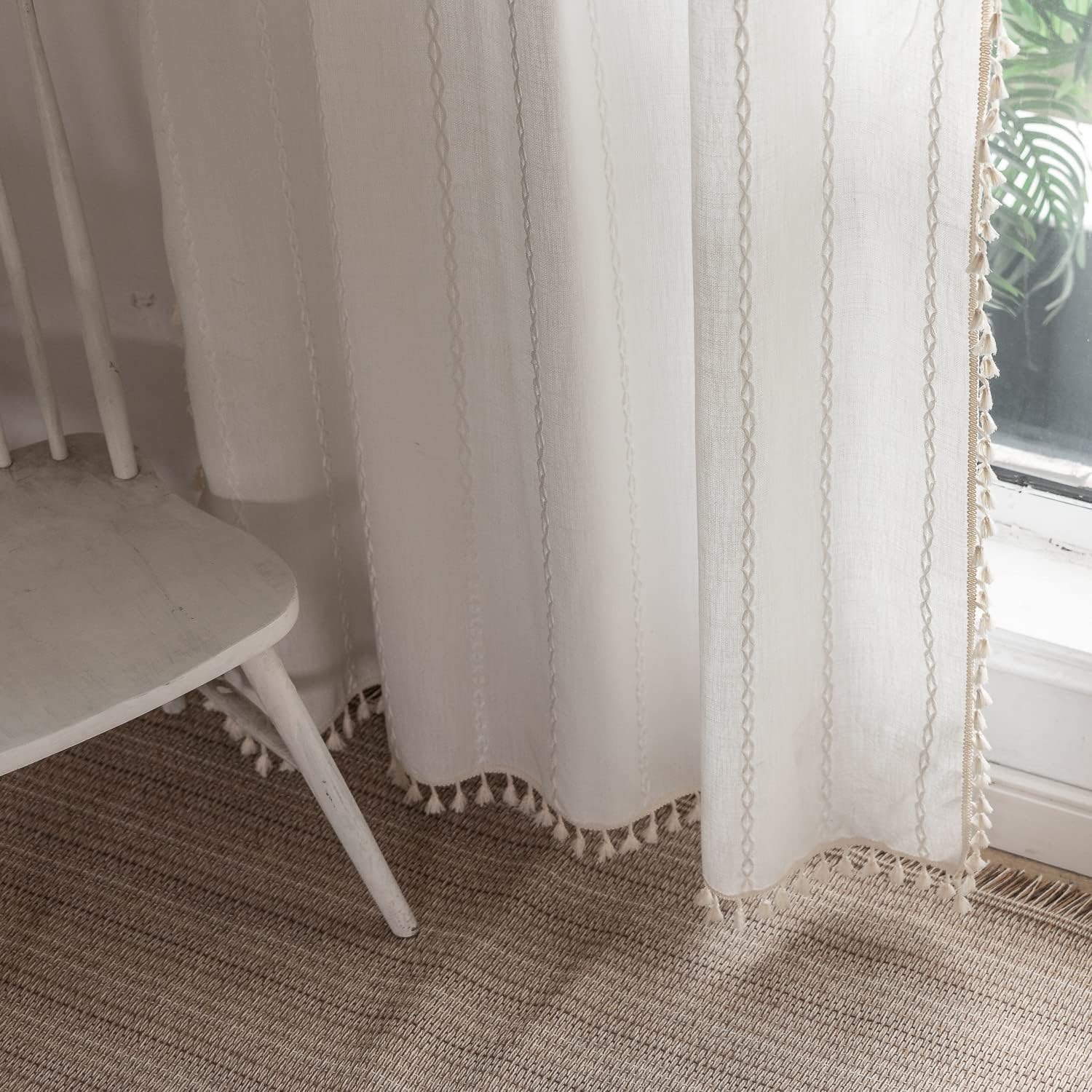 BCLBUSTE boho curtains with two panels, 52x84 inches, perfect for quick room refresh.
