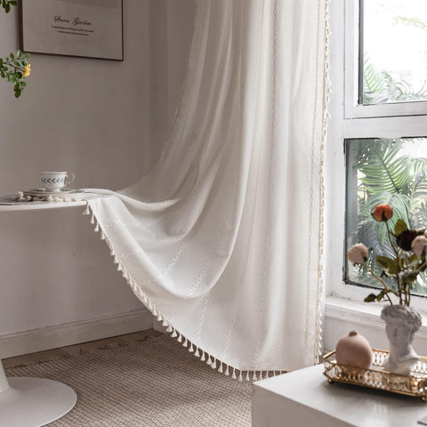 BCLBUSTE semi-blackout curtains provide privacy while diffusing harsh light.