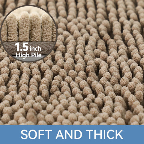 Bcoimo absorbent pile soaks up water after showers for a drier floor