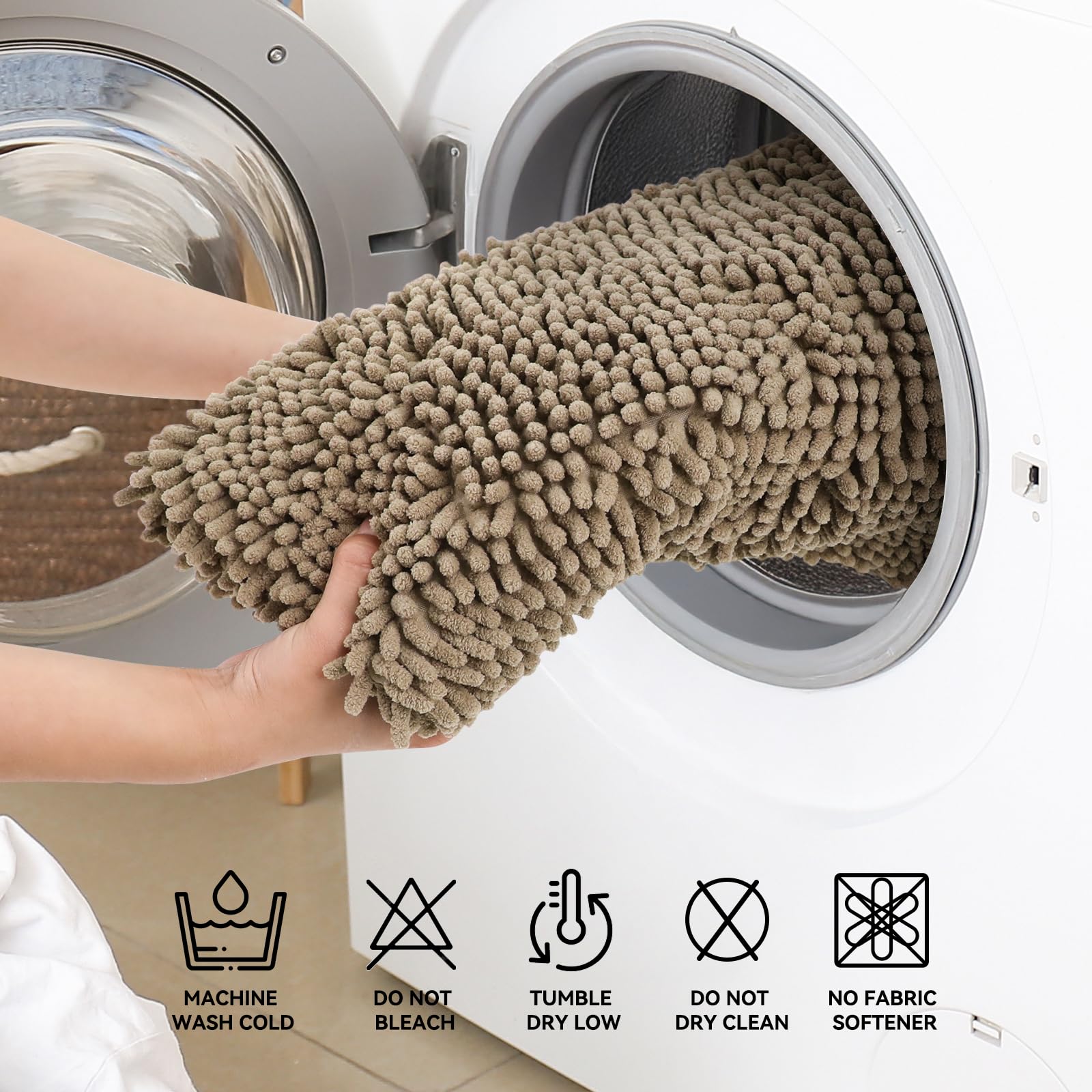 Bcoimo bath mat suits by sink or shower for compact spaces