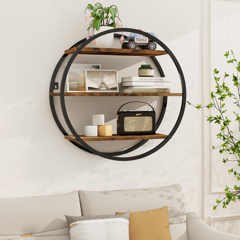 BCOZLUX bathroom round wall shelf ideal for towels and storage.