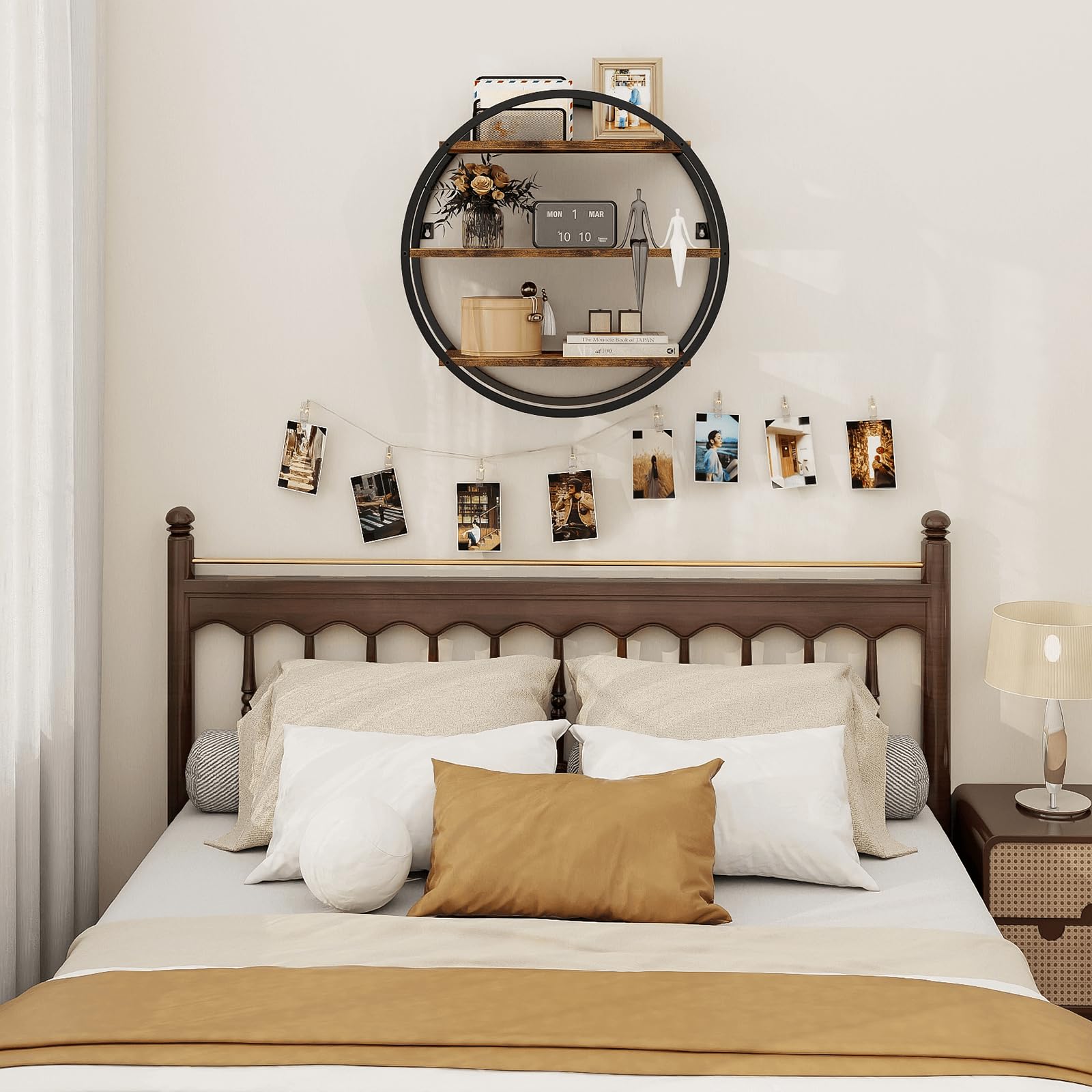 BCOZLUX easy-assembly shelf with keyhole hangers.