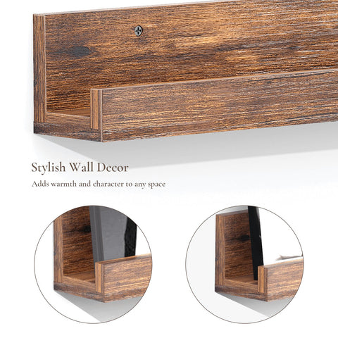 BCOZLUX floating shelves offer versatile display for books, art, or records