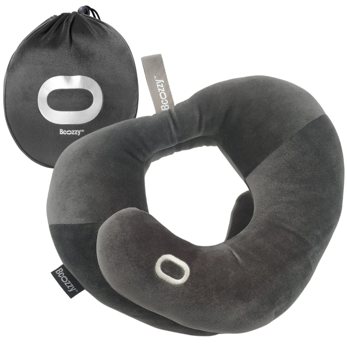BCOZZY neck brace pillow front view showing double support for neck and chin