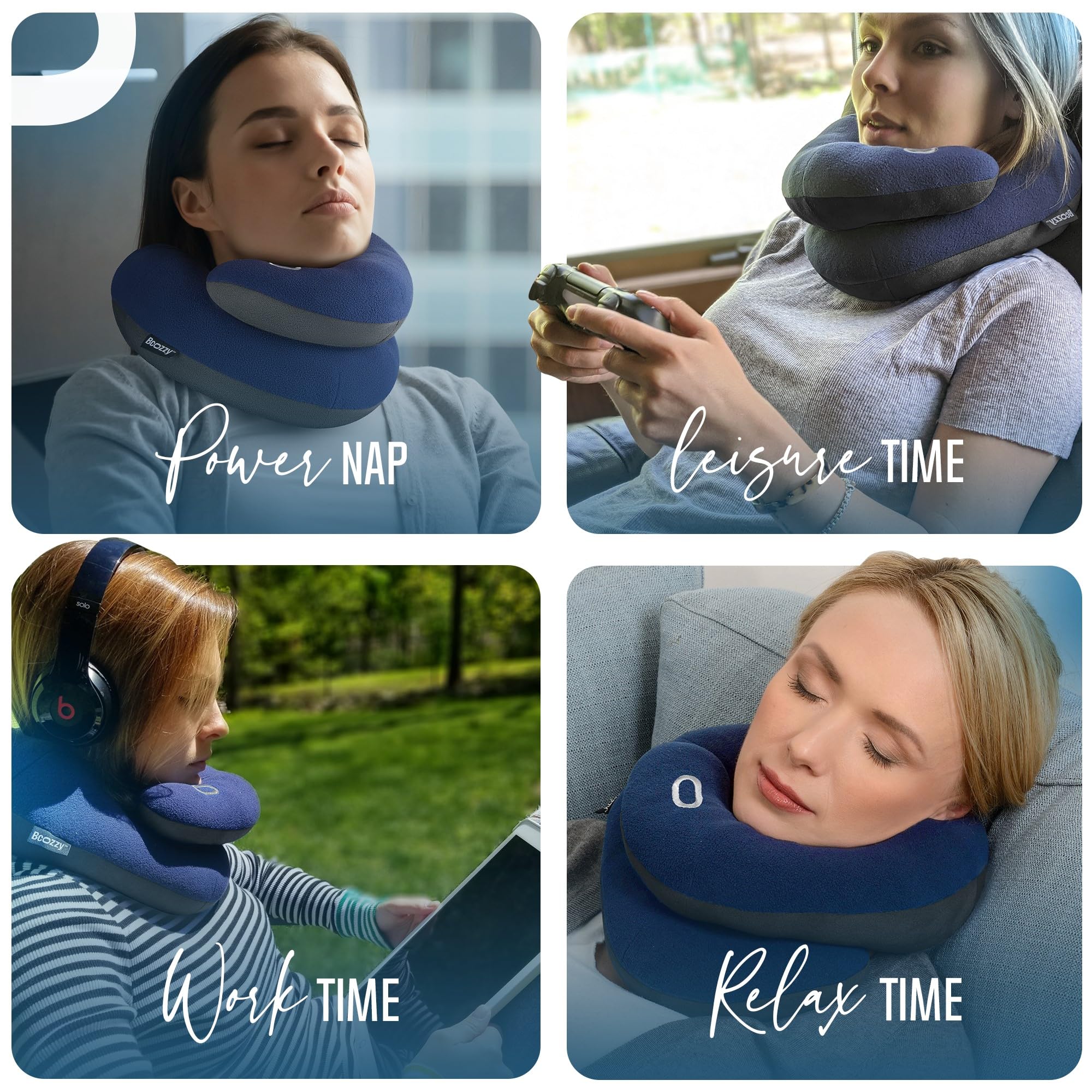 BCOZZY Travel Neck Pillow with luggage clip attaches to bags securely