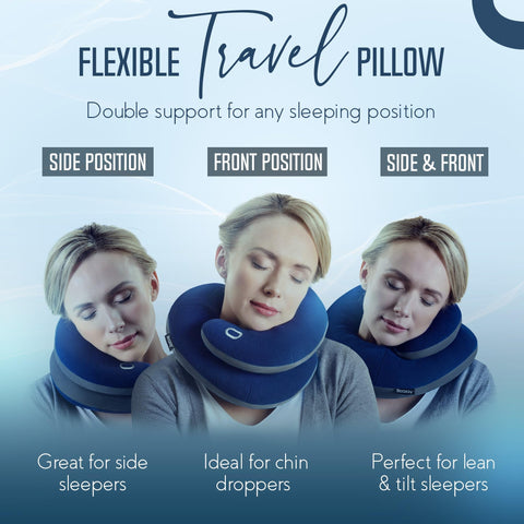 BCOZZY pillow offers three ergonomic sleep positions for upright travel comfort
