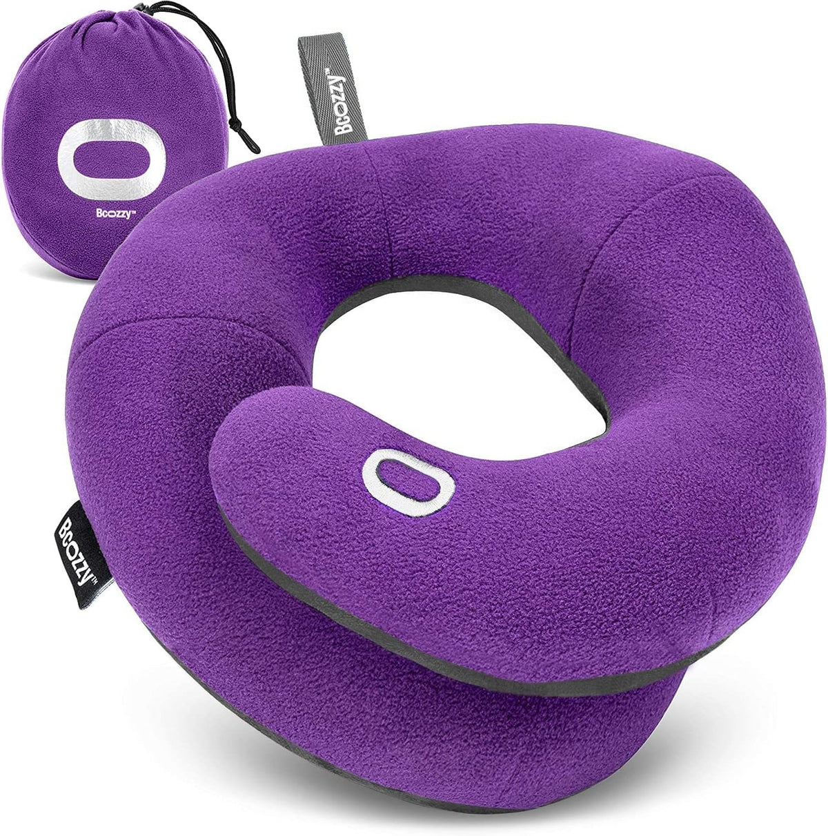 BCOZZY travel neck pillow with double support for stable sleep on planes