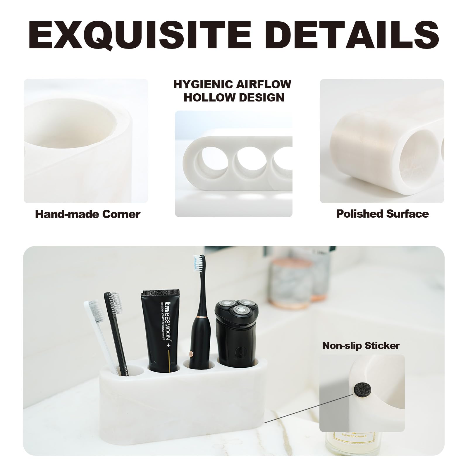 BCS non-slip marble holder protects surfaces with soft protective pads