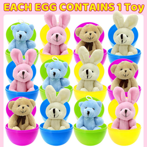 BCUEIDO Easter eggs with basket-stuffer plush toys for gifts