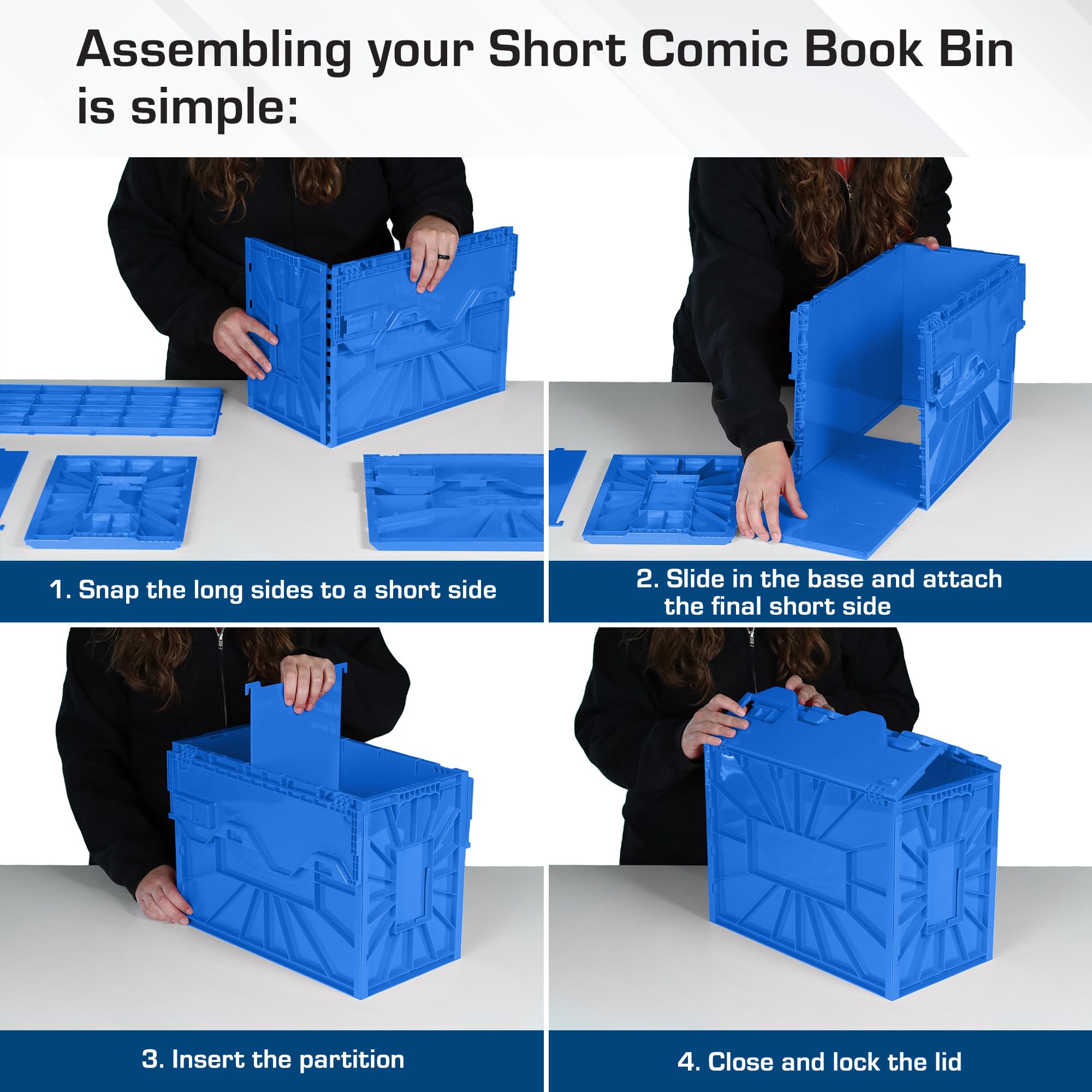 BCW bin featuring acid-free material for long-term preservation of comics.