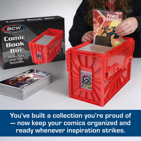 BCW short comic bin internal partition for customizable organization and sorting.