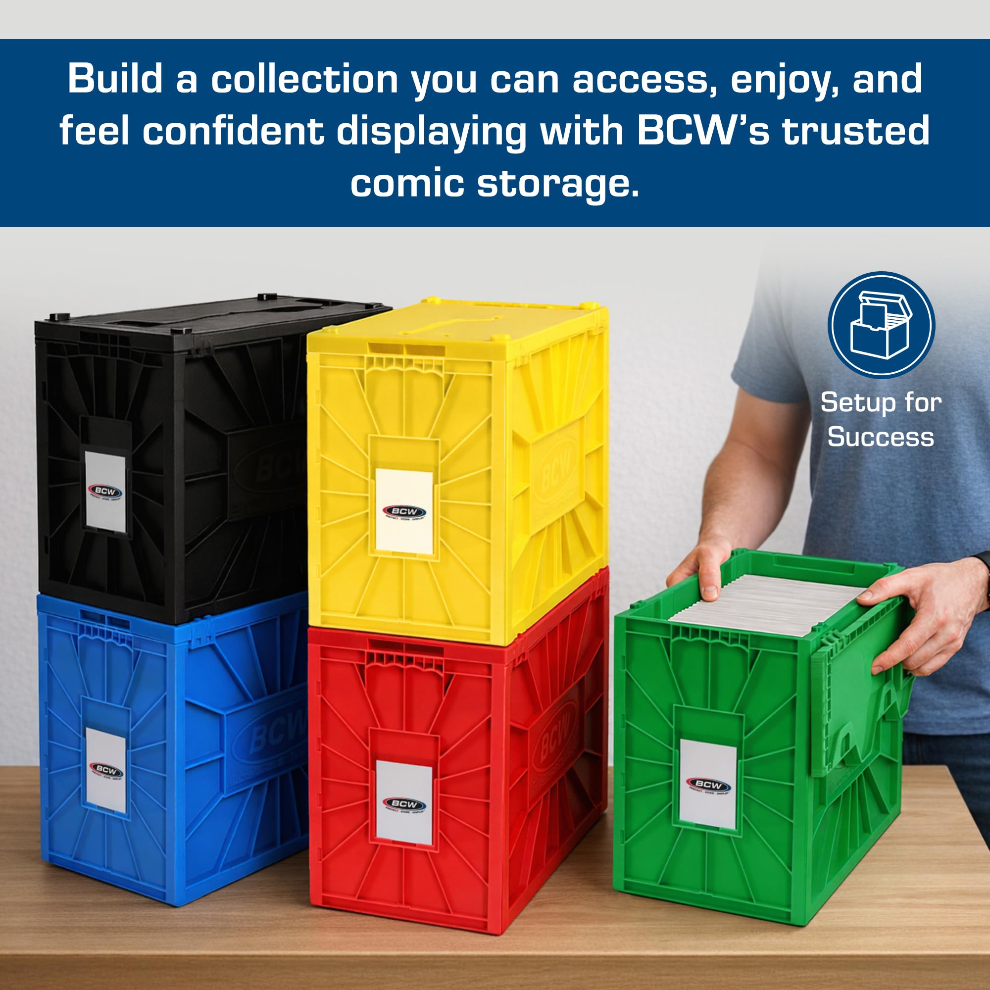 BCW Short Comic Bin labeling slot supports quick bin labeling