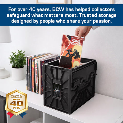 BCW Short Comic Bin movable partition shown for customizable organization