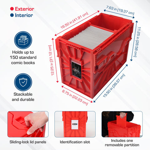 BCW short comic bin sliding locks provide extra protection for valuable issues.