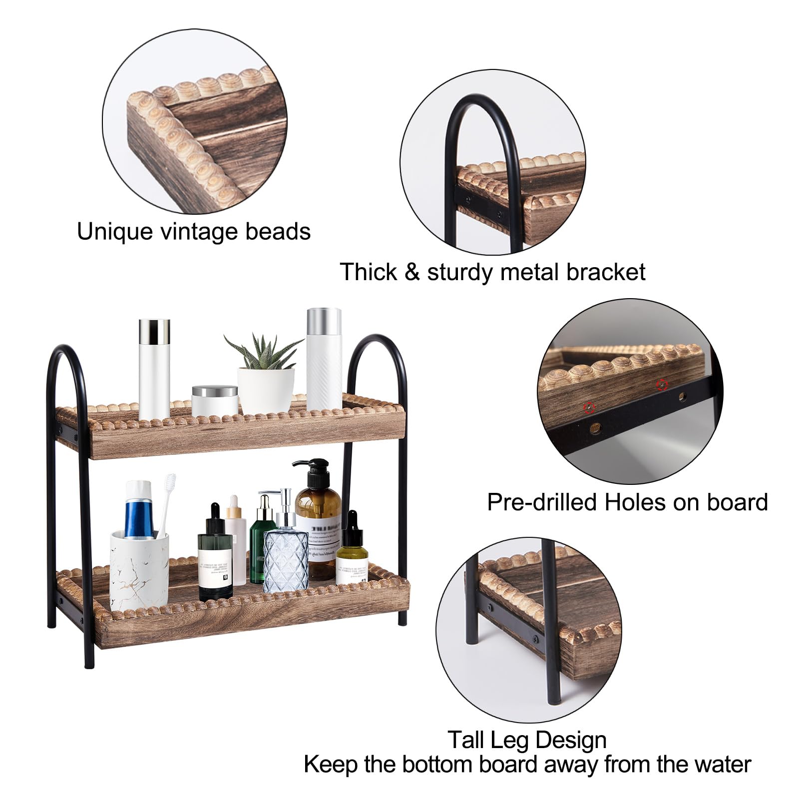 BDBDYEAY cosmetics organizer on the shelf for easy access.