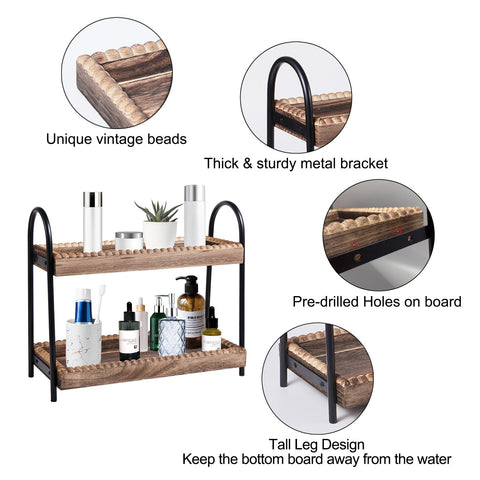 BDBDYEAY cosmetics organizer on the shelf for easy access.