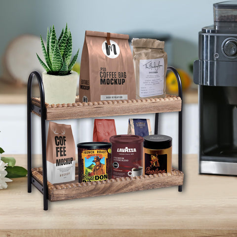 BDBDYEAY vanity shelf front view highlighting spacious two-tier storage.