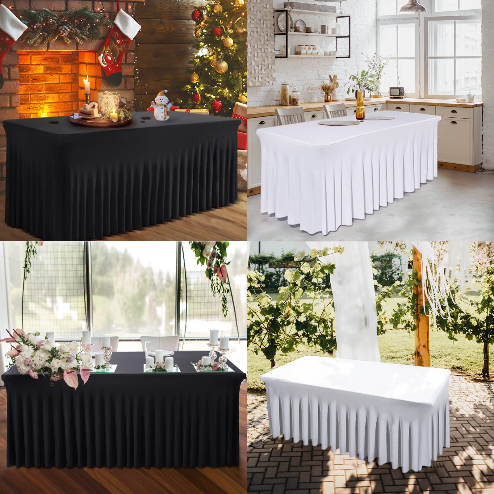 BDDC banquet and wedding setup enhances ambiance with table skirts and tidy under-table space.