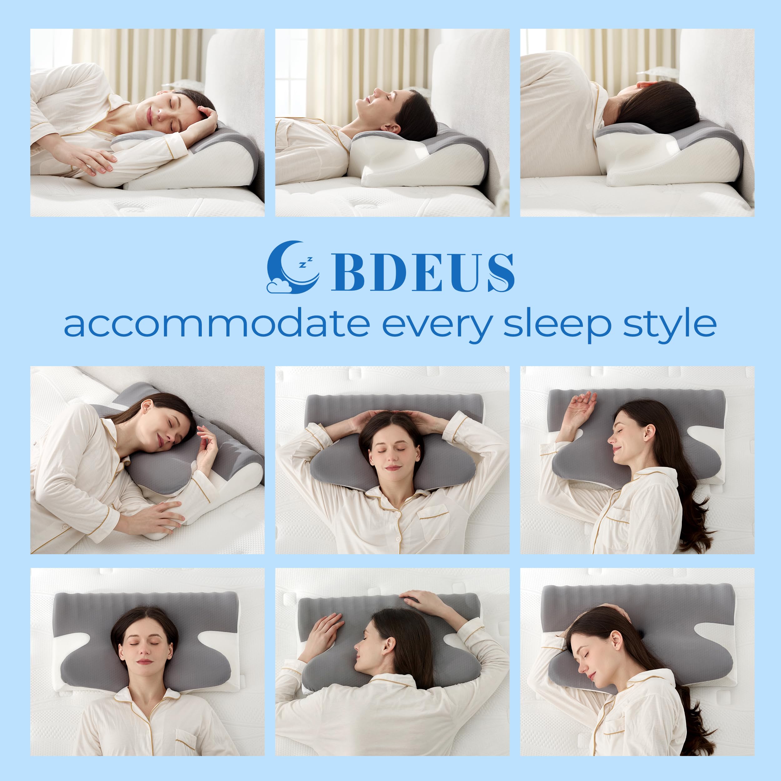 BDEUS pillow with arm rest demonstrates comfortable arm cradle for lower shoulder tension