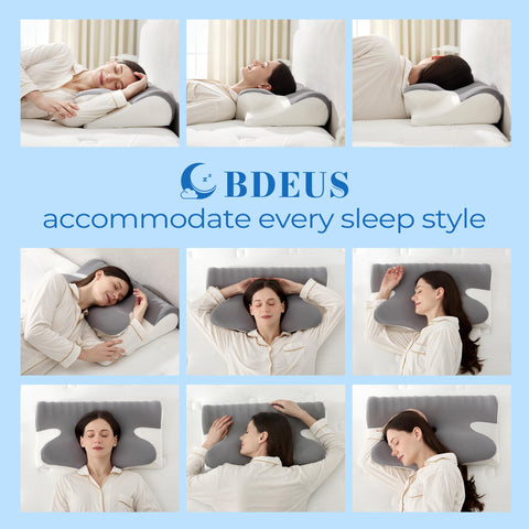 BDEUS pillow with arm rest demonstrates comfortable arm cradle for lower shoulder tension