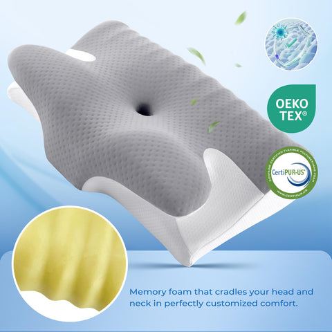 BDEUS pillow textured ribs offer gentle neck massage during rest