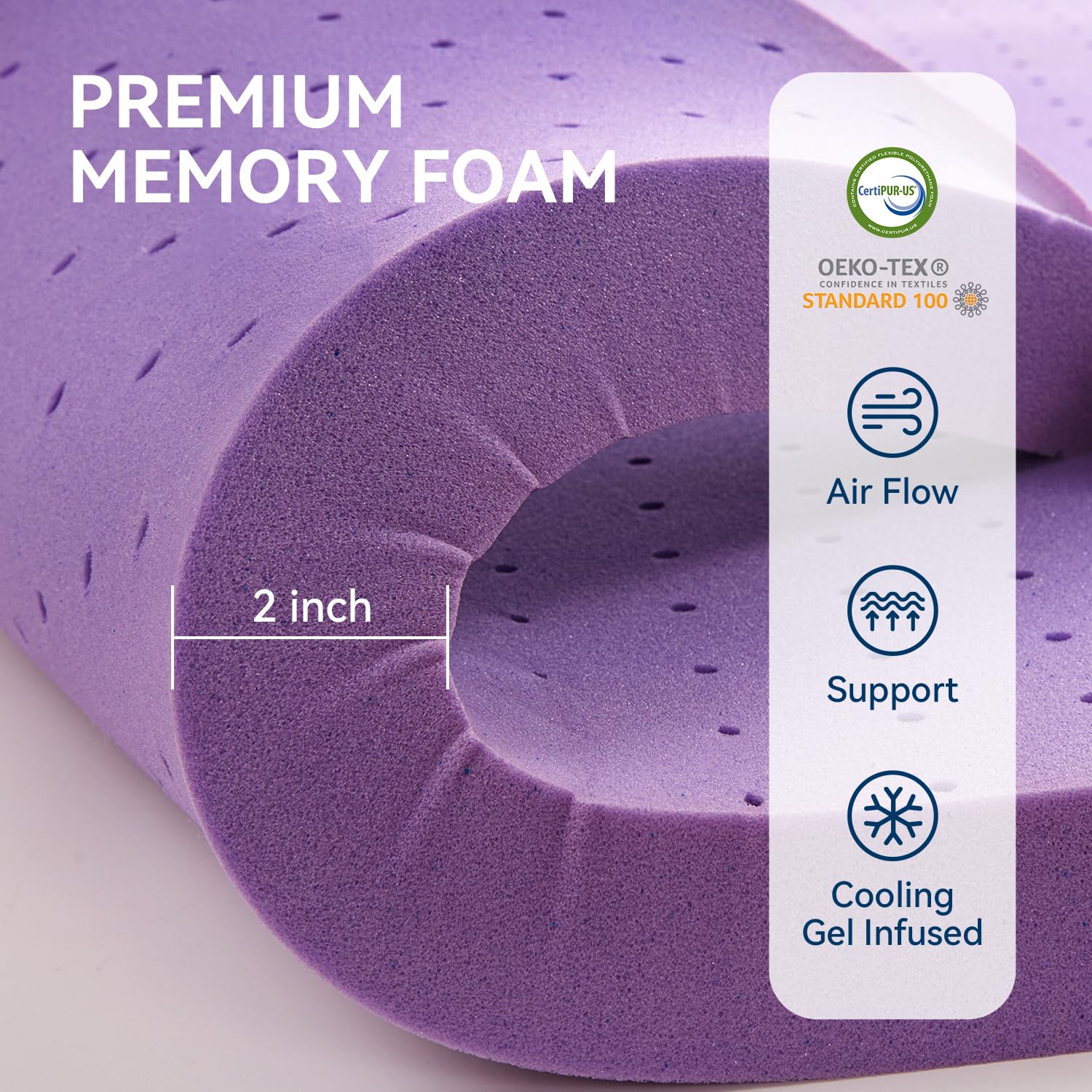 BDEUS non-slip deep-pocket fit king mattress ensures secure placement.