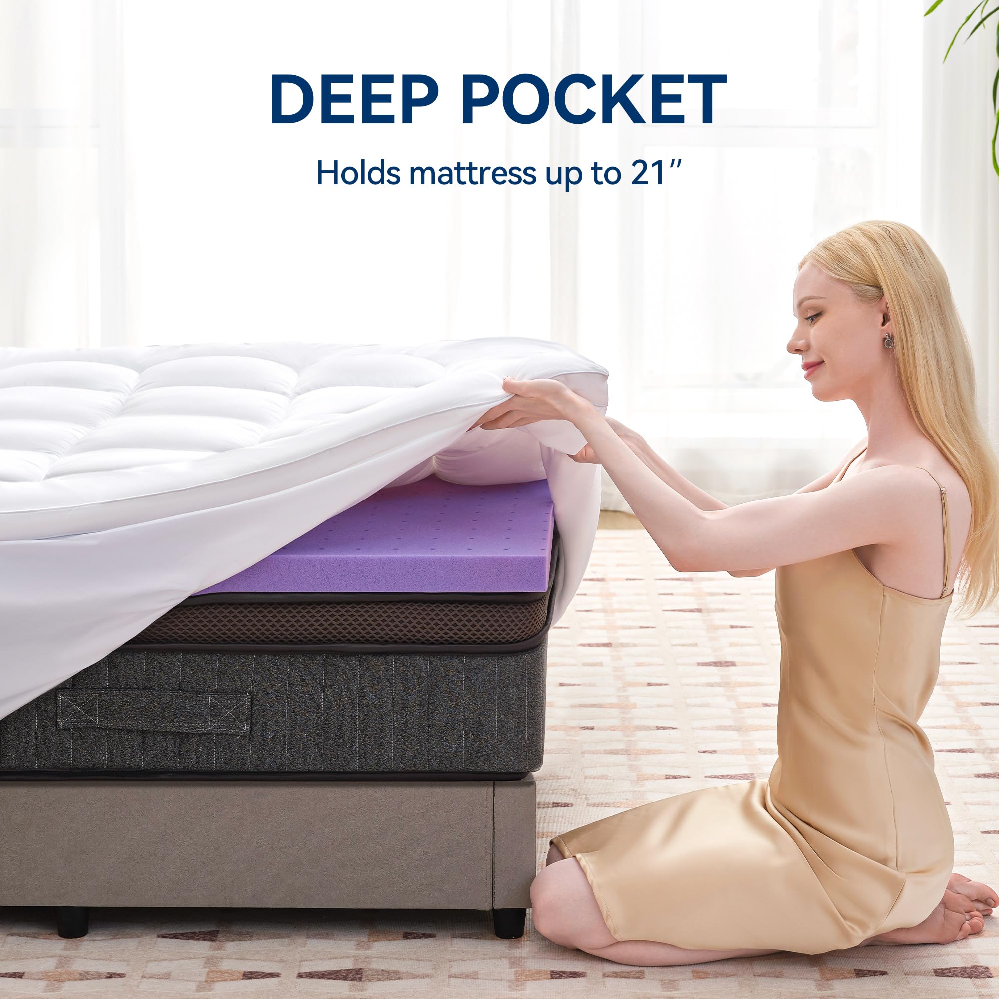 BDEUS usage note: sit atop existing mattress for best results.