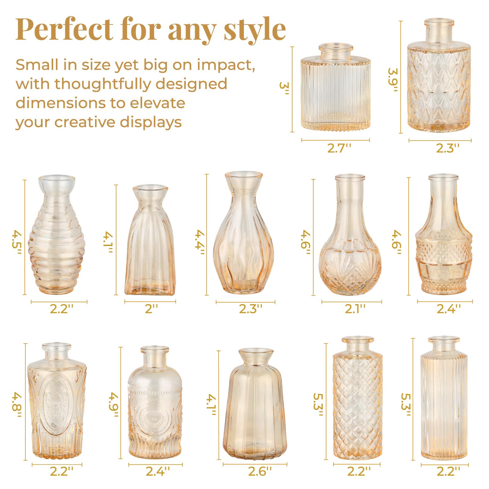 Durable hand-blown borosilicate BEAHOT vase highlights garden stems