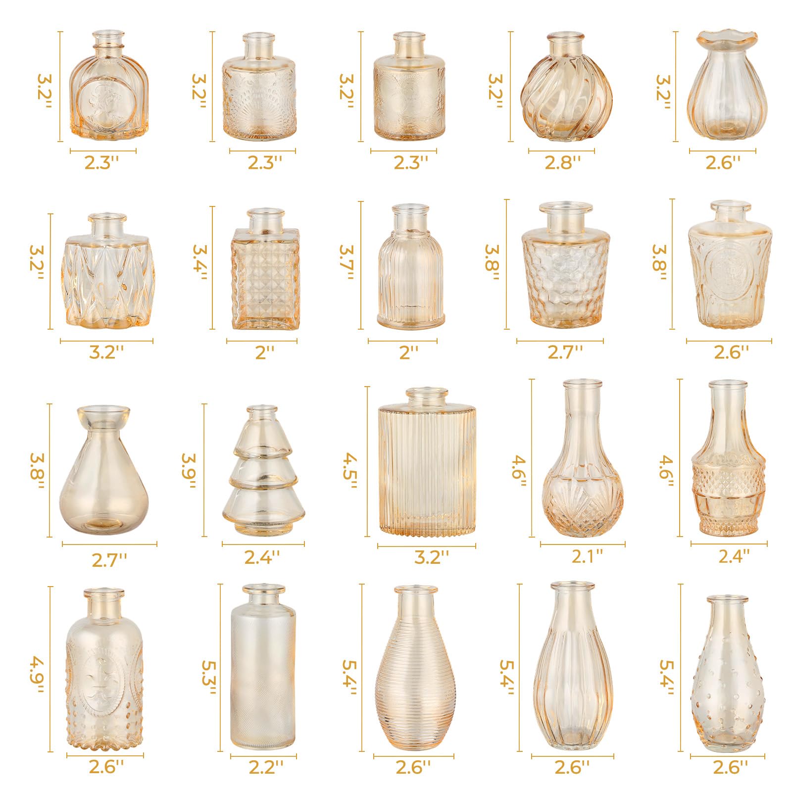 BEAHOT gold flower vase ornate-03: ideal for wedding centerpieces with tiny blooms.