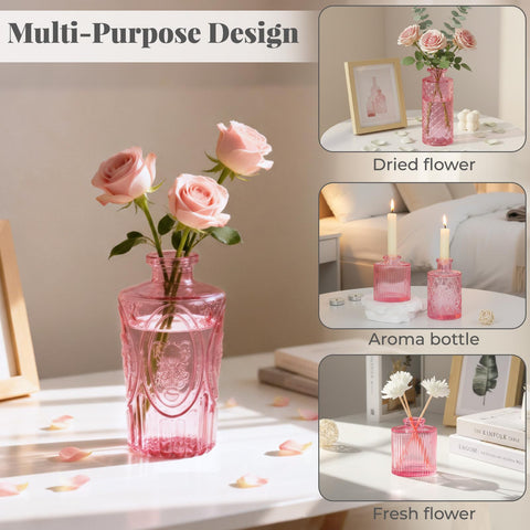BEAHOT hand-blown borosilicate glass vase shows delicate stems