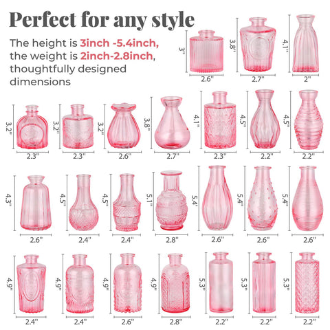 BEAHOT vintage-pattern surface mini vases add texture to decor