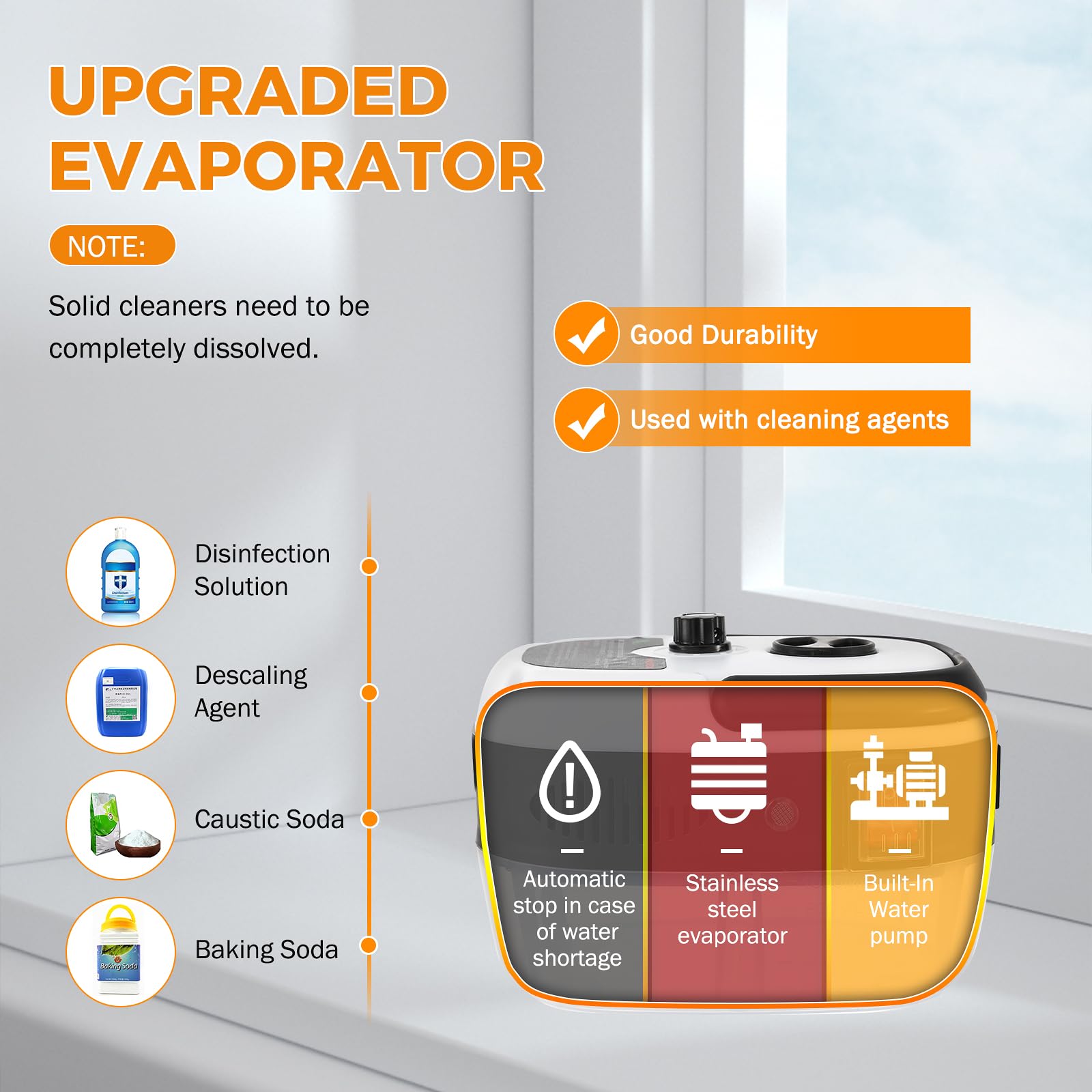 BEAMNOVA car steamer steam jet delivers high-temperature cleaning for grease and grime.