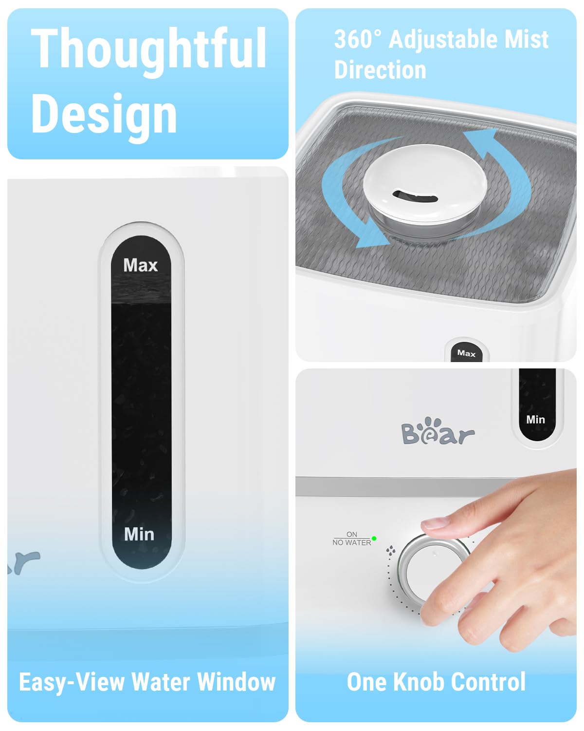 Bear Humidifier oil diffuser tray lets you add fragrance
