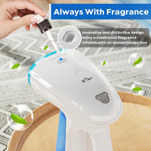 Bear steamer includes brush for refreshing delicate fabrics