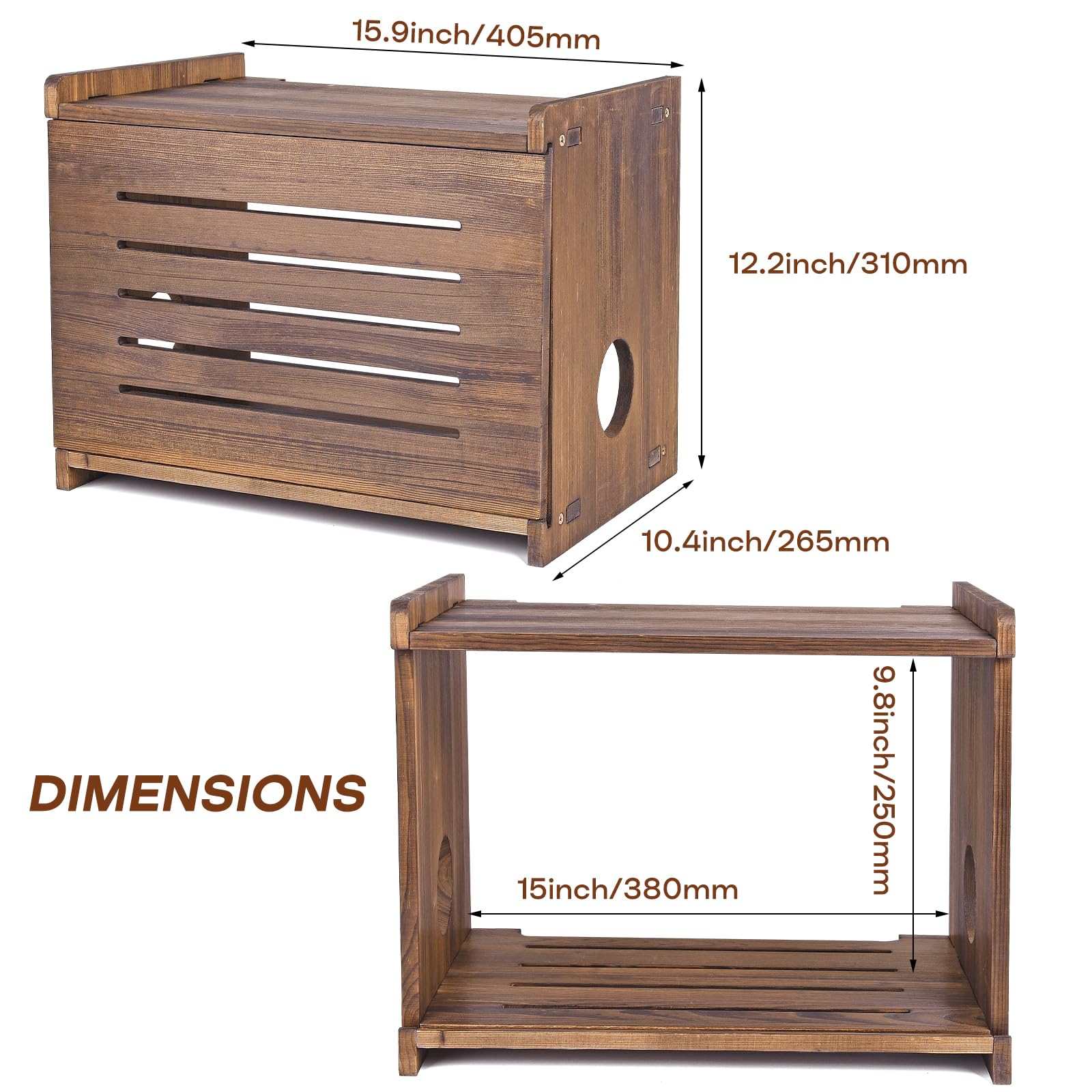 BEARUT router shelf cable-management holes for clean routing