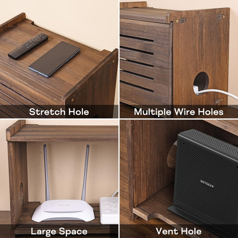 BEARUT router shelf home media setup for a neat entertainment area