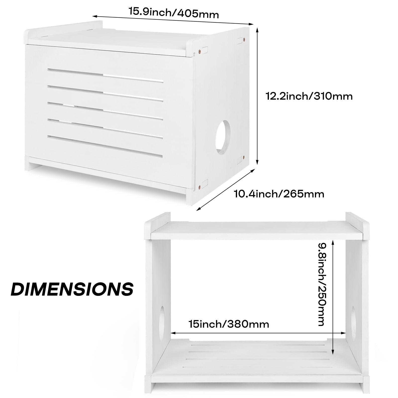 BEARUT router shelf side view highlights compact footprint for desks.