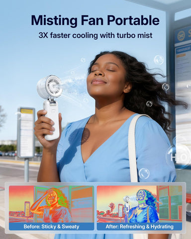 Bearwind turbo mist action delivering a refreshing breeze for hot days.