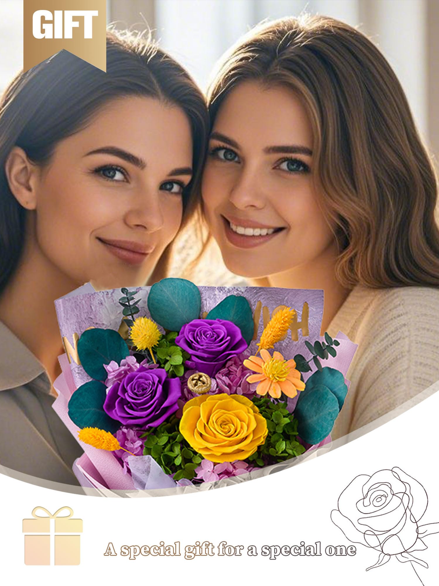 Beaulasting Roses forever flowers gift box ready to present.